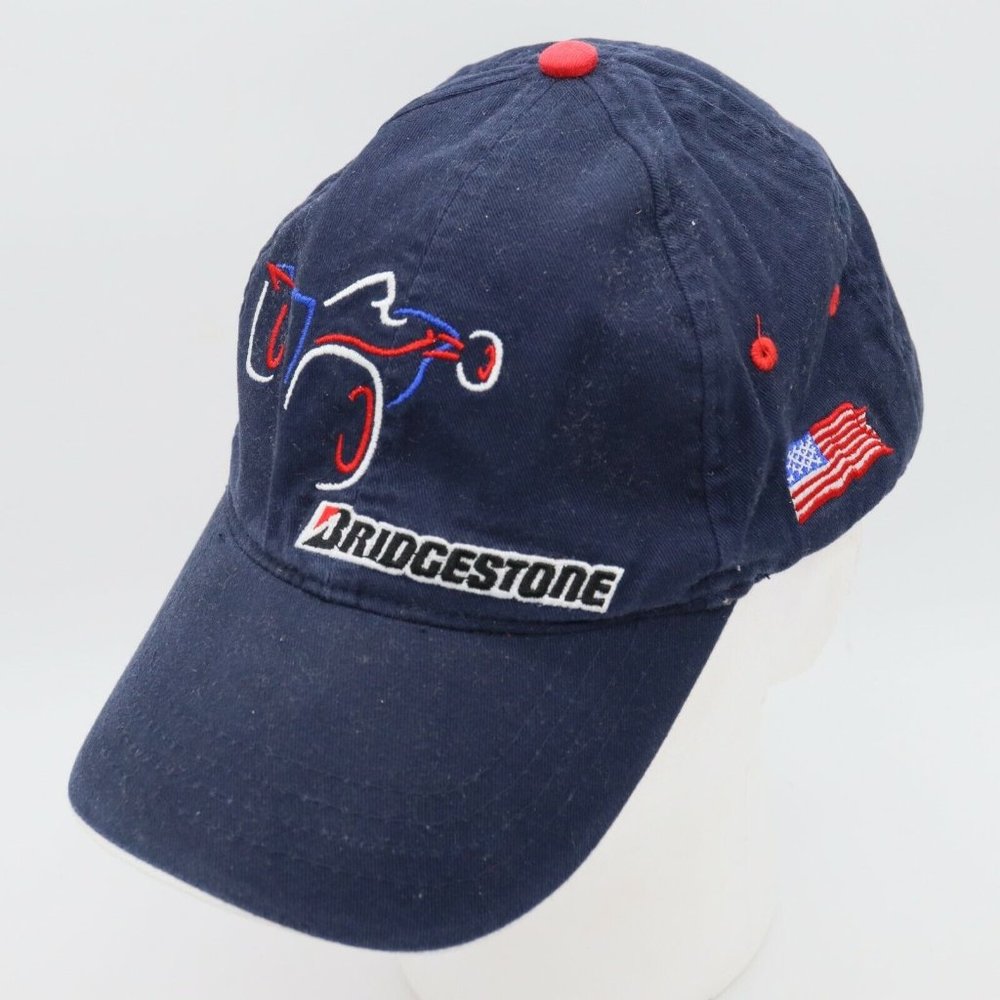 Bridgestone Motorsport Racing Cap Hat Formula 1 Race Car & American Flag B4